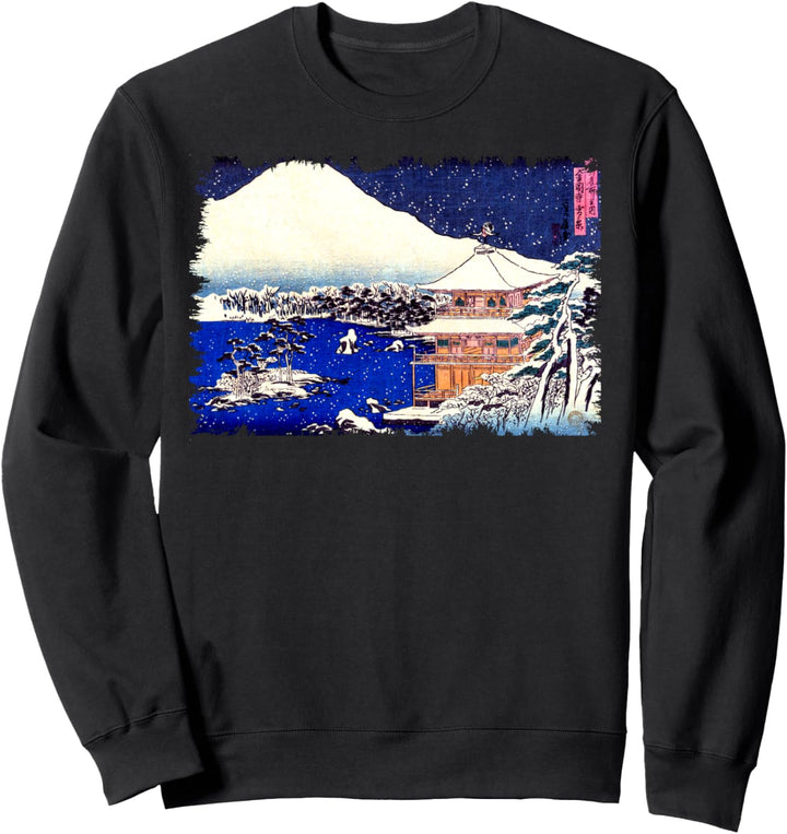 Berühmte Klassische Japanische Kunst Kinkakuji Tempel Schnee Sweatshirt
