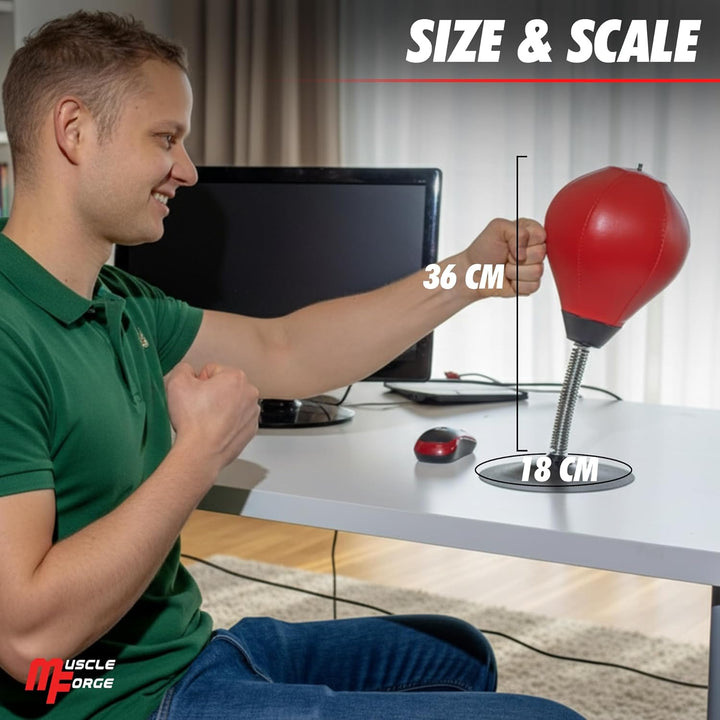 Mini Boxsack für Schreibtisch mit Saugnapf und Tischklemme – Büro Punchingball gegen Stress – Kleine