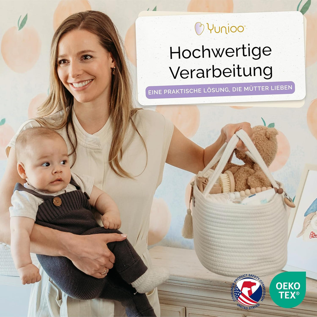 Yunioo Baby Wickel Organizer für Wickelutensilien und Wickeltisch zubehör, Wickeltisch Organizer, Wi