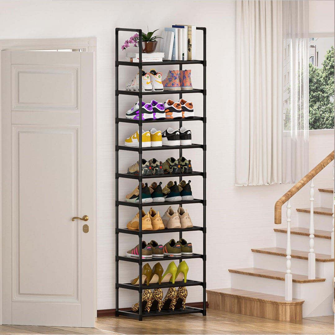 OYREL Schuhregal 10 Ebenen Platz Sparen, Schuh-Organizer Grosse Kapazität für 20-25 Paar Schuhe, Met