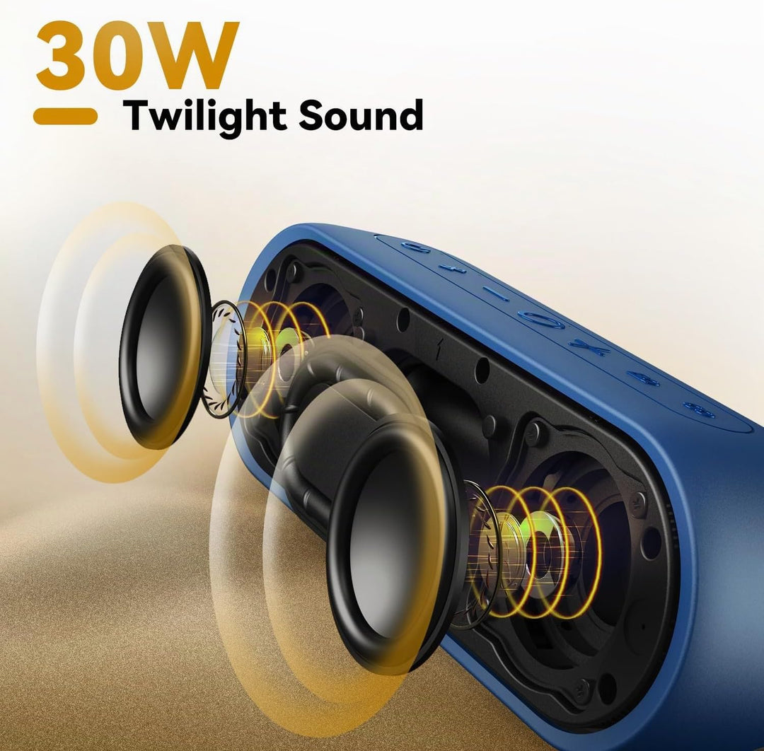 Tribit tragbarer Bluetooth-Lautsprecher XSound Plus 2, drahtloser Lautsprecher 30W mit XBass, IPX7,