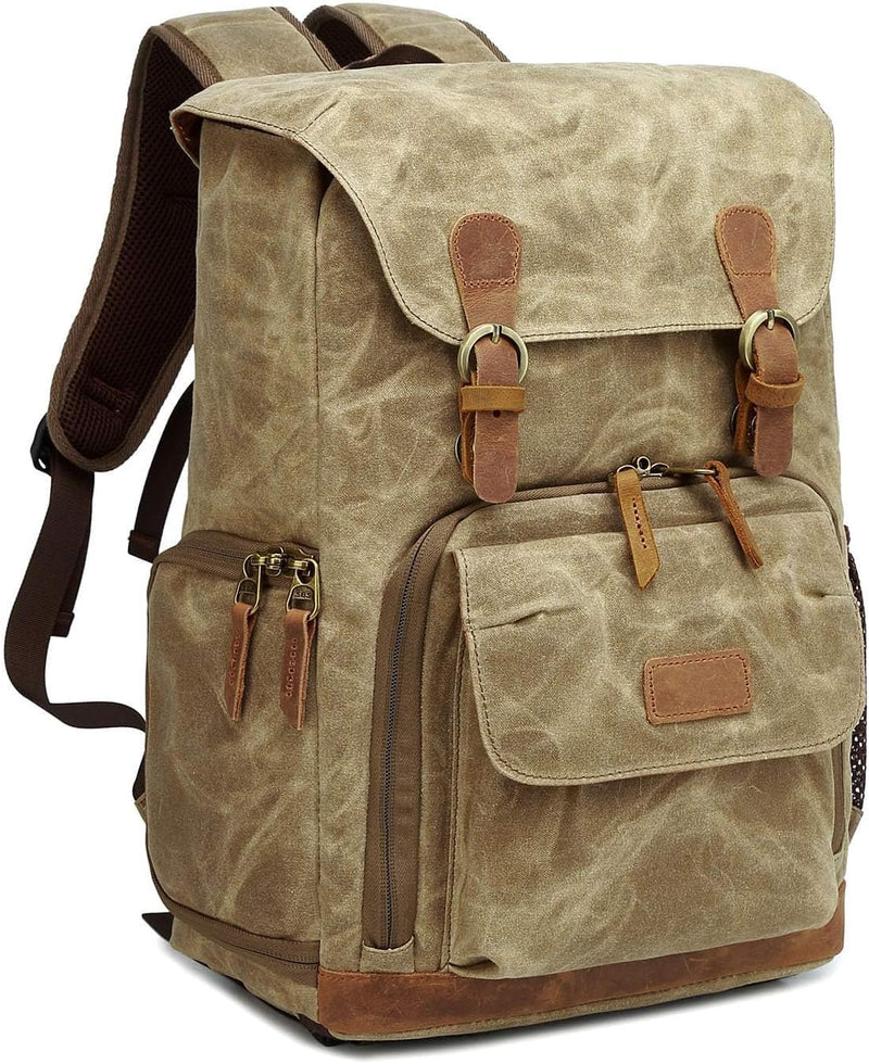 UBAYMAX Kamerarucksack mit Laptopfach,Spektiv DSLR Rucksack,Camera Backpack Canvas,Fotorucksack Vint