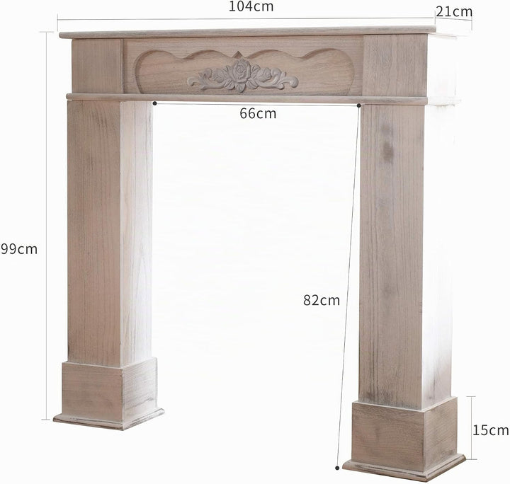 Mobili Rebecca® Verkleidung-Chemineee Rahmen Holz weiss Design Vintage Badezimmer (Cod.