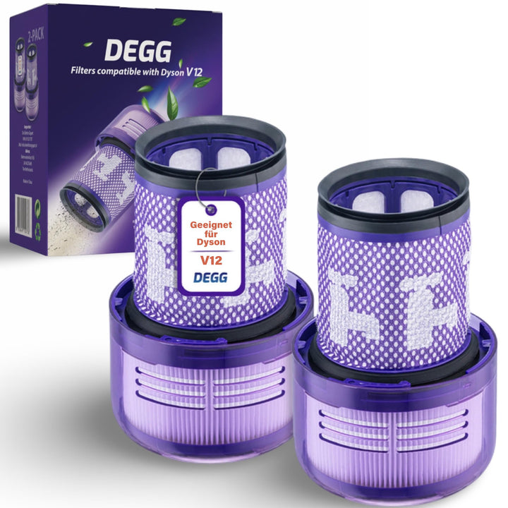 DEGG Hepa Filter - Kompatibel mit Dyson V12 Detect Slim - Waschbares Staubsaugerfilter - Ersatzfilte