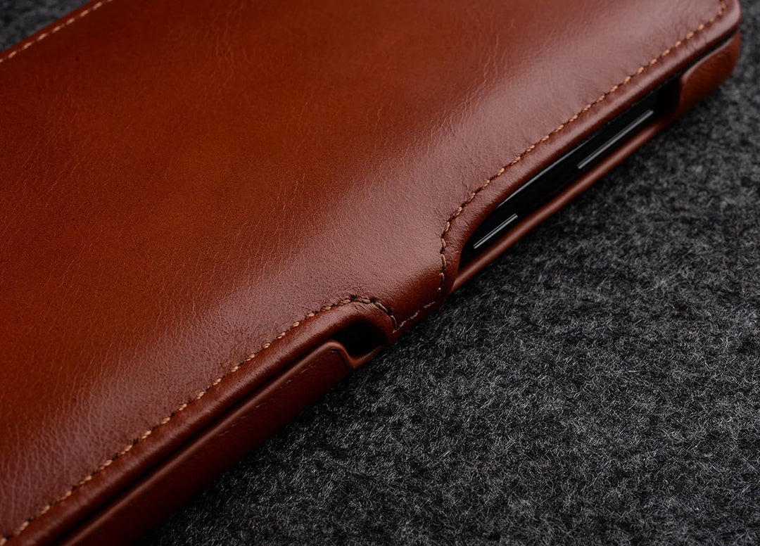 STILGUT Book Case kompatibel mit Samsung Galaxy S21 Plus 5G Hülle aus Leder mit Clip-Verschluss, Led
