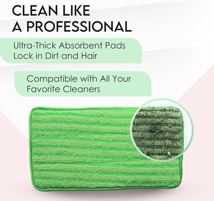 Turbo Microfiber Bodenwischer Ersatzbezug - 2 Stück Mikrofaser Ersatzbezüge für 30cm Wischmopp und S