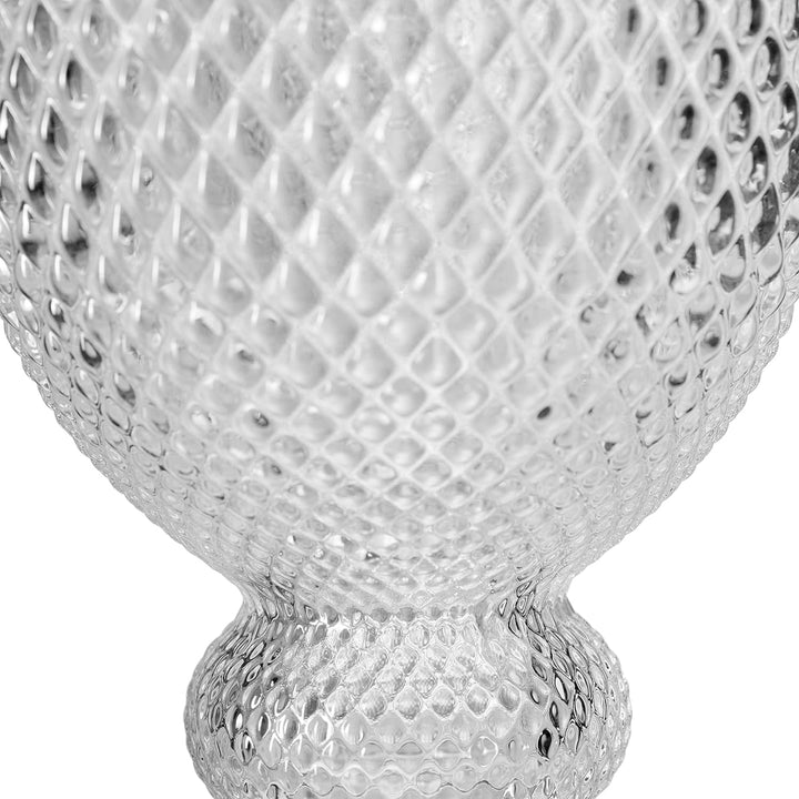 Leonardo Poesia Dekovase aus Glas auf Fuss, handgefertigte Deko-Vase mit eltegant strukturierter Obe