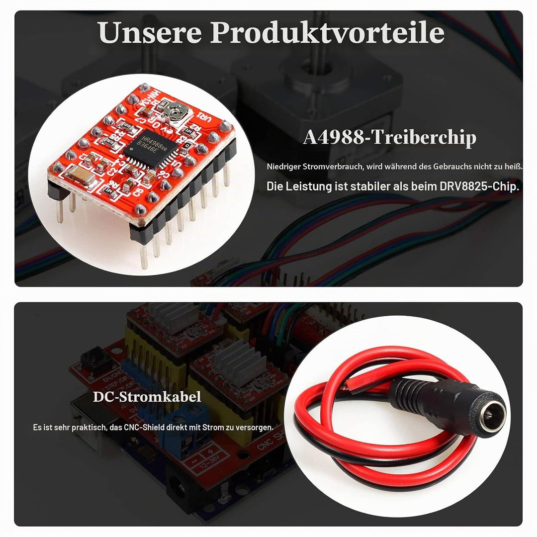 KeeYees Professional 3D Drucker CNC Kit mit E-Tutorial - CNC Shield V3 mit Jumper Kappen, A4988 Schr