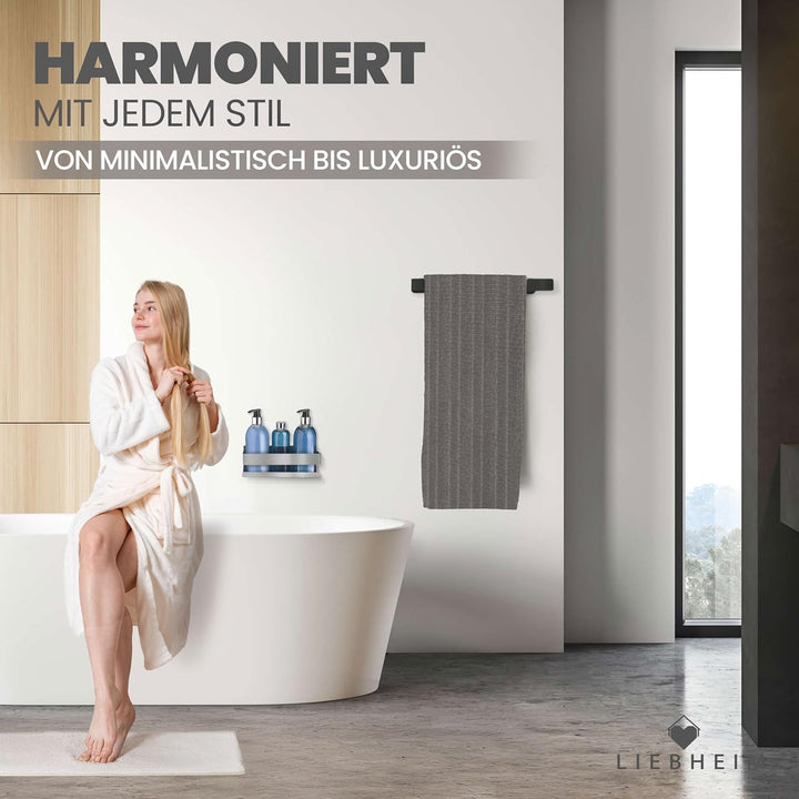 LIEBHEIM Handtuchhalter ohne Bohren - 3M Montage Klebeband & extra grosse Klebefläche - Handtuchstan