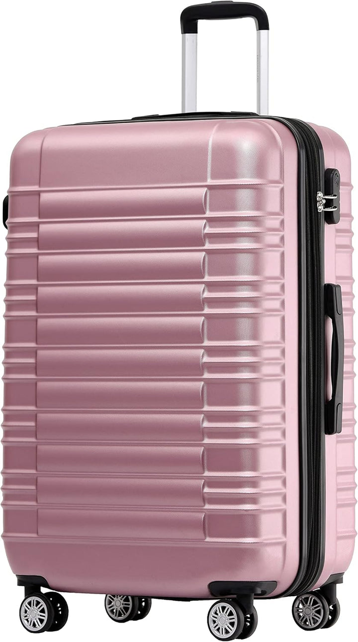 BEIBYE Zwillingsrollen Reisekoffer Koffer Trolleys Hartschale M-L-XL-Set (Rosa, L) Rosa L, Rosa L