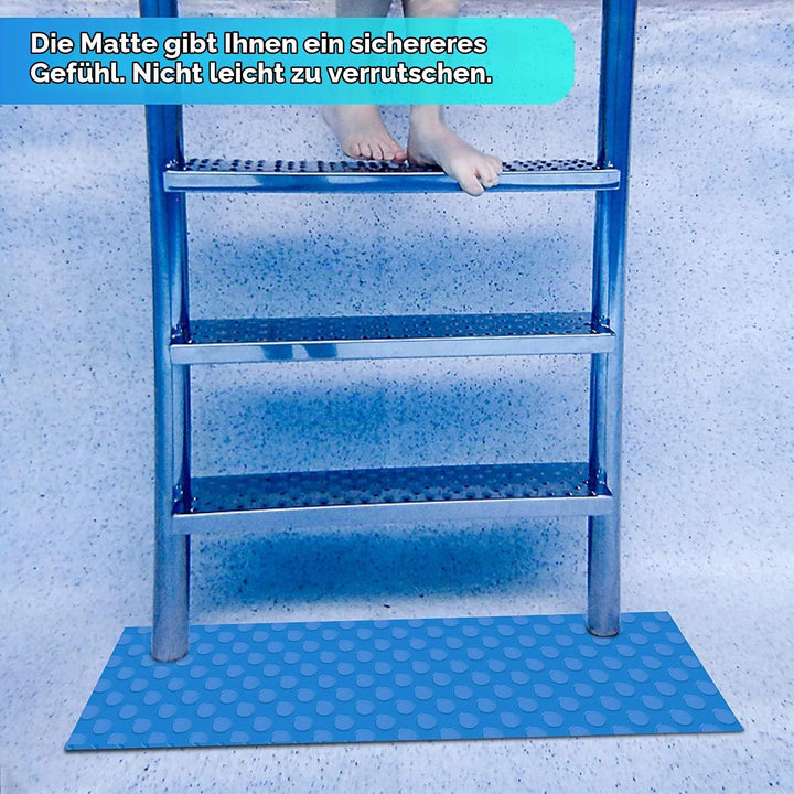 2 Stück 90x23CM Schwimmbadleitermatte,Pool schutzmatte,Anti Rutsch Leitermatte für Schwimmbäder,Schu