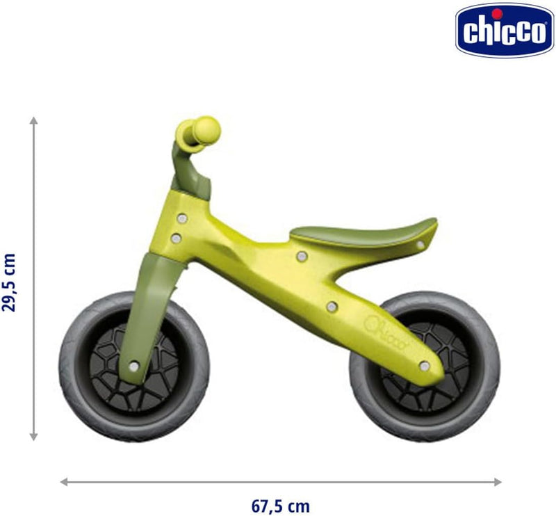 Chicco ECO+ Laufrad Green Hopper für Kinder 18-36 Monate, Kinder Laufrad fürs Gleichgewicht, aus rec