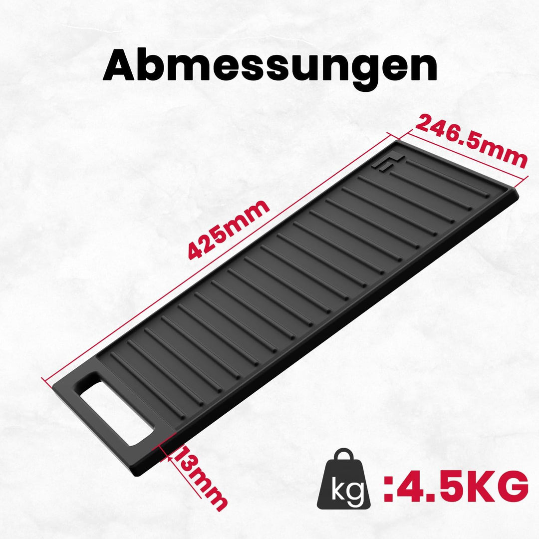 GASLAND GDS25C Grillplatte, Flache Grillpfanne mit Griff für Gaskochfelder, Gusseisen, Rostschutz, Z