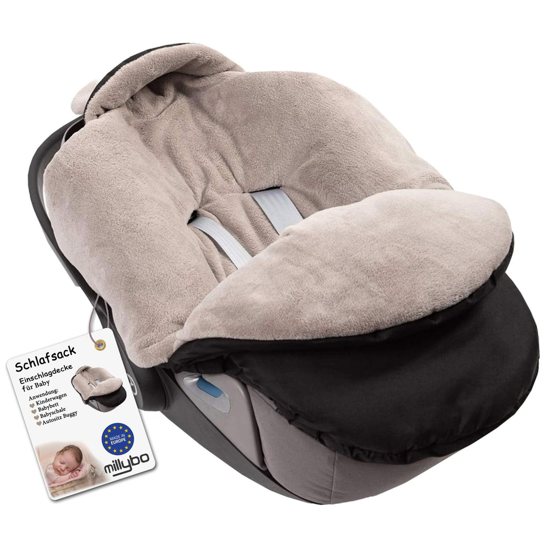 millybo Fusssack Baby Einschlagdecke für Winter geeignet für Kinderwagen Babyschale Babybett Autosit