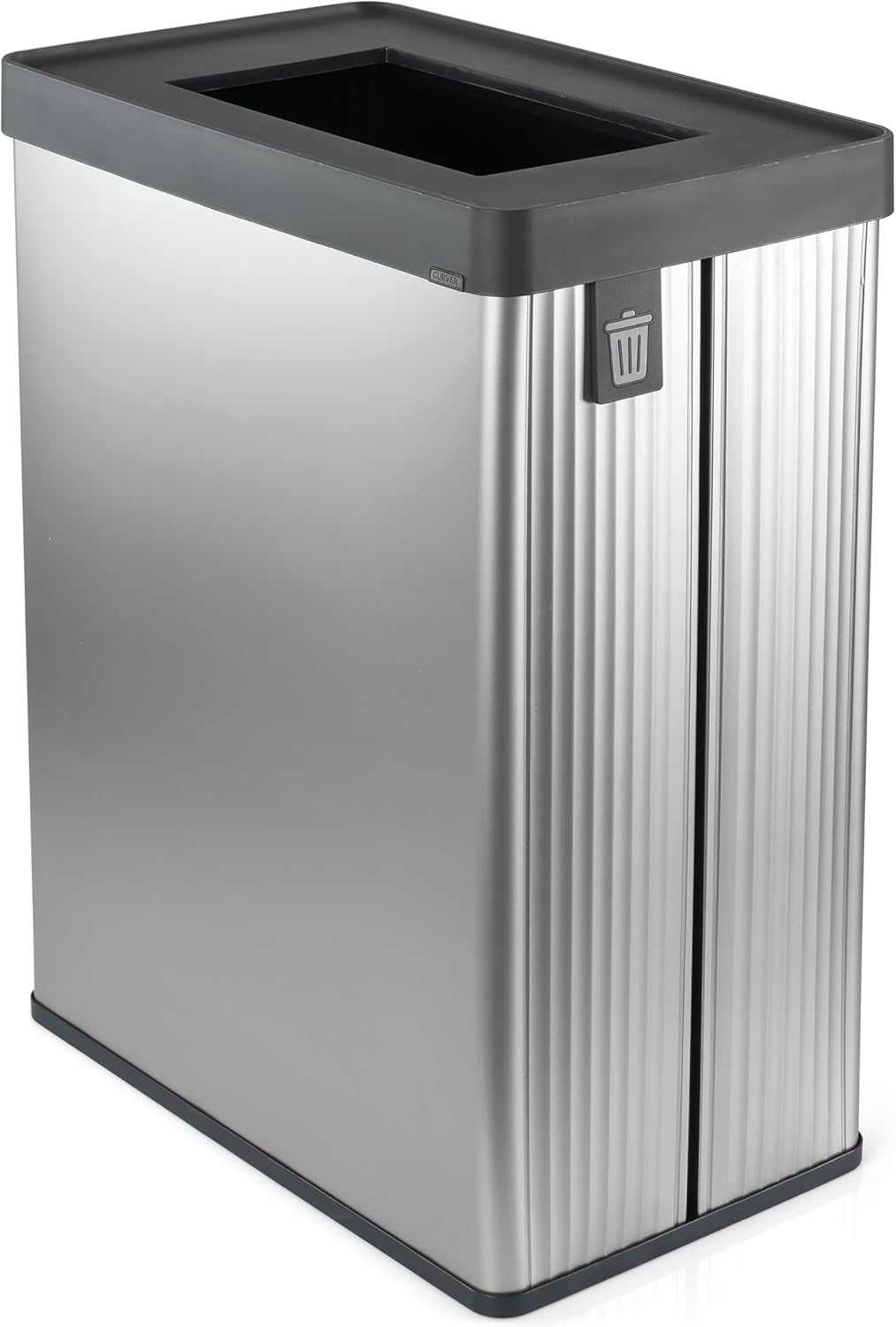 Curver Verto Recycle 54L Mülleimer für Küche, zwei Fächer, einfache Sortierung, offen, schlankes Des