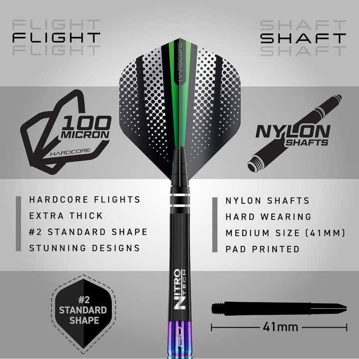 RED DRAGON Razor Edge Series Dartpfeile Tungsten Profi Steel Darts mit Flights und Schäfte 23 g 2 St