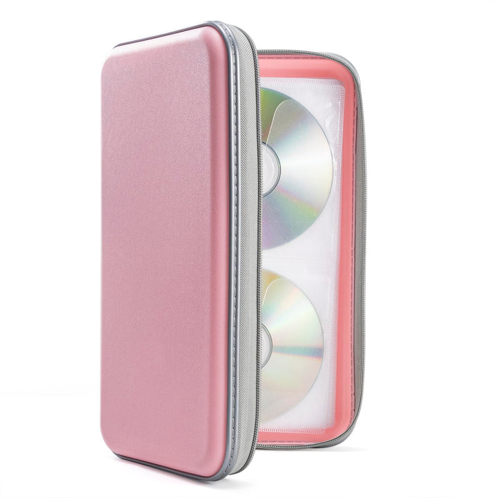 UENTIP CD-Hülle mit 96 Kapazitäten, tragbare DVD-Hülle aus Hartplastik, CD-Organizer, Brieftasche, s