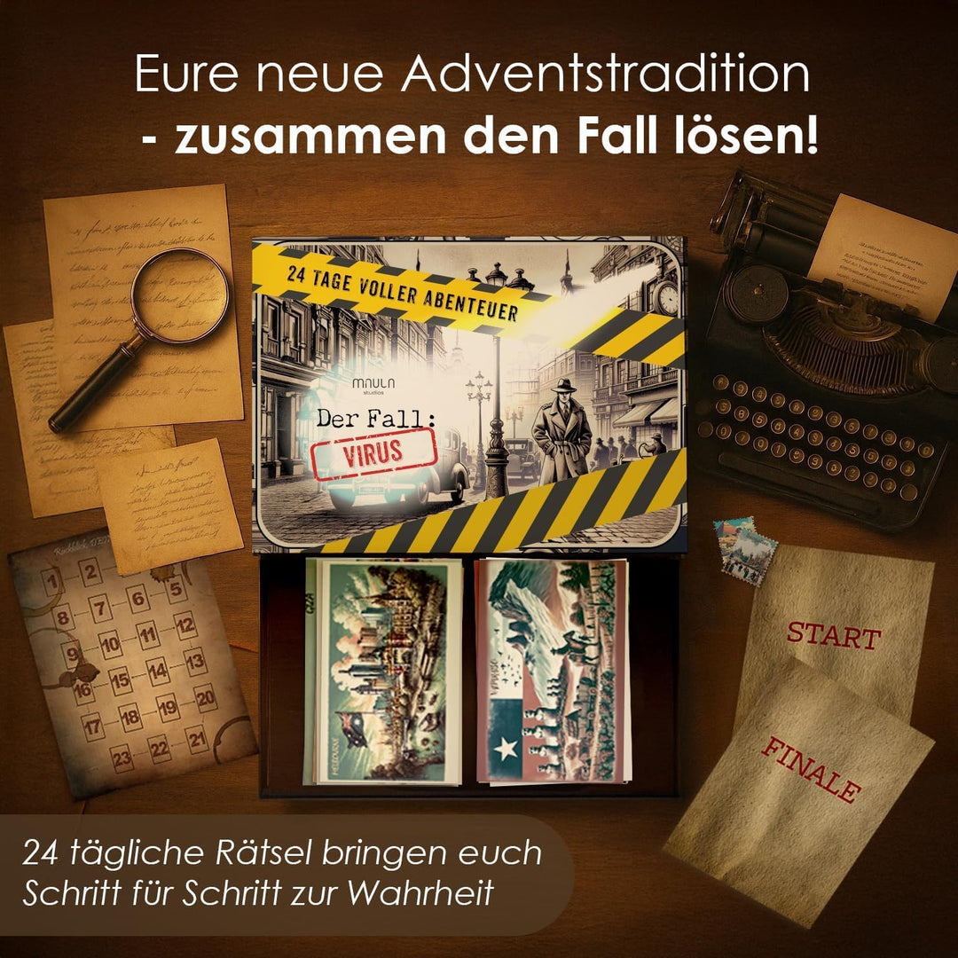 Rätsel Adventskalender 2024 - Detektiv Spiel Adventskalender - 24 Spannende Rätsel - Krimi Adventska
