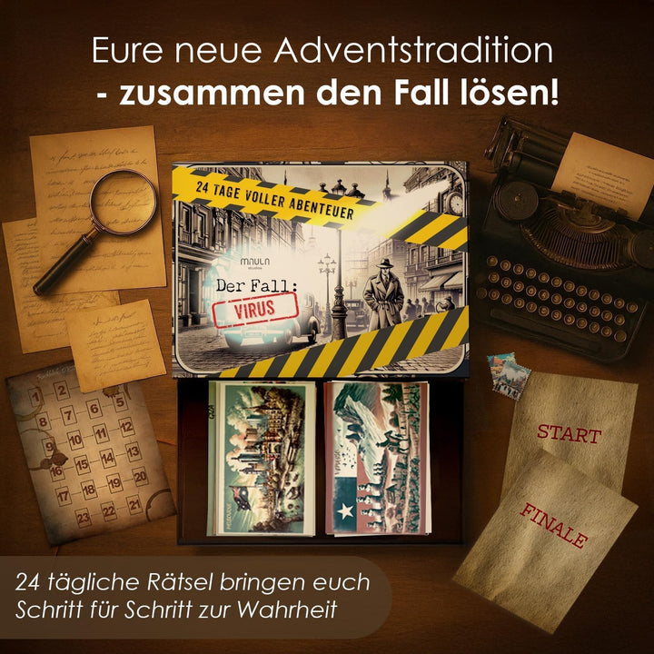 Rätsel Adventskalender 2024 - Detektiv Spiel Adventskalender - 24 Spannende Rätsel - Krimi Adventska