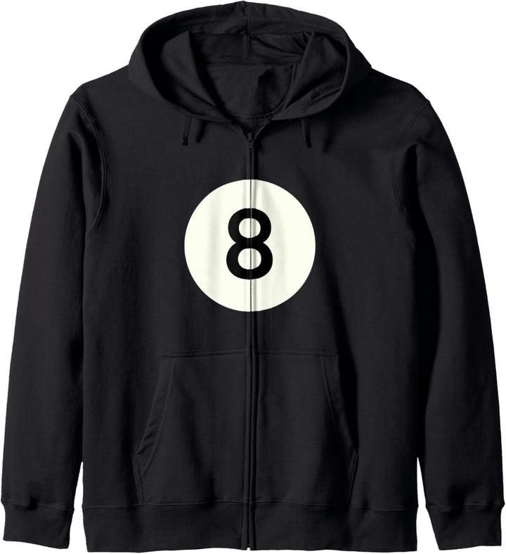 Billardkugel Nummer 8 schwarz Billard Spiel Sport Kapuzenjacke