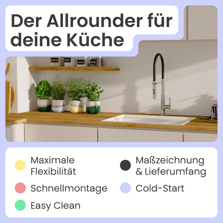instmaier K4 | Wasserhahn für die Küche | Spültischarmatur mit flexibler Geschirrbrause | Mischbatte