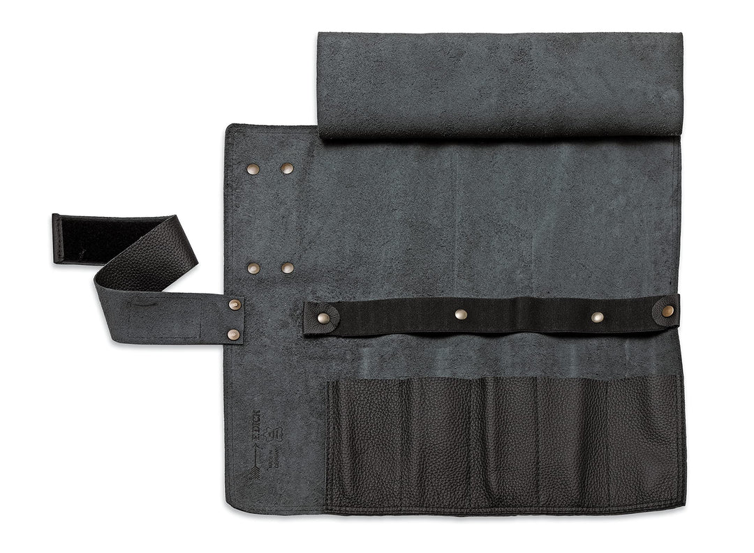 F.DICK Leder-Rolltasche (ohne Bestückung, schwarz, ausgerollt 47x45cm) 8106801-01 ohne Inhalt, ohne