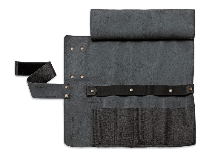 F.DICK Leder-Rolltasche (ohne Bestückung, schwarz, ausgerollt 47x45cm) 8106801-01 ohne Inhalt, ohne