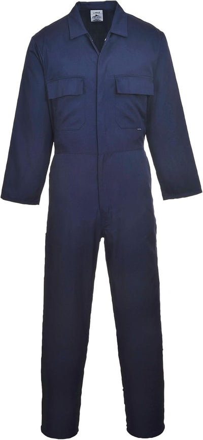 Portwest S999 Herren Euro-Arbeitskleidung Polycotton Overall Arbeitsanzug Blau Navy XS, Blau Navy XS