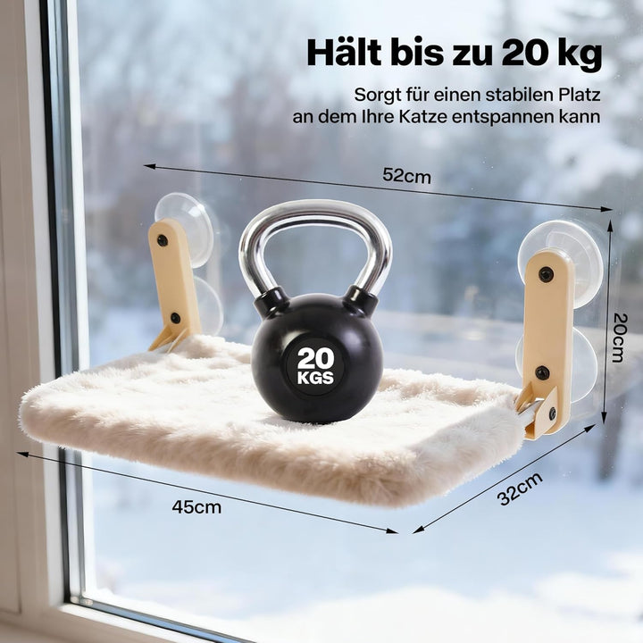 Pet Prime Faltbare Katzenhängematte, Fensterliege für Katzen, Fensterliege mit 2 Bezügen ideal für g
