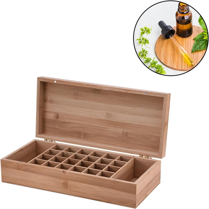 BrilliantDay Holz-Aufbewahrungsbox für ätherische Öle, 26 Gitter, drehbar, für ätherische Öle, Aroma