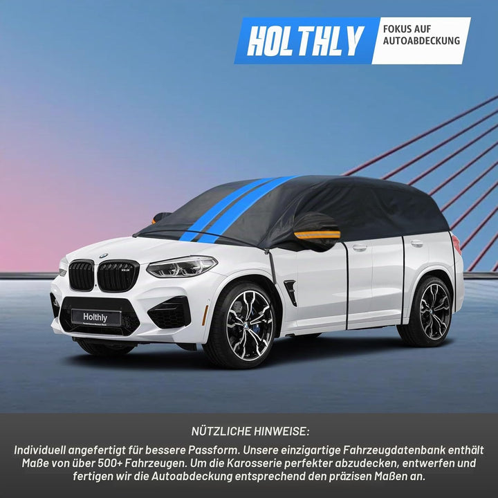 Halbgarage für Auto Winter SUV,Halbgarage Oben Wasserdicht Atmungsaktiv Autoabdeckung,Abdeckplane Ha