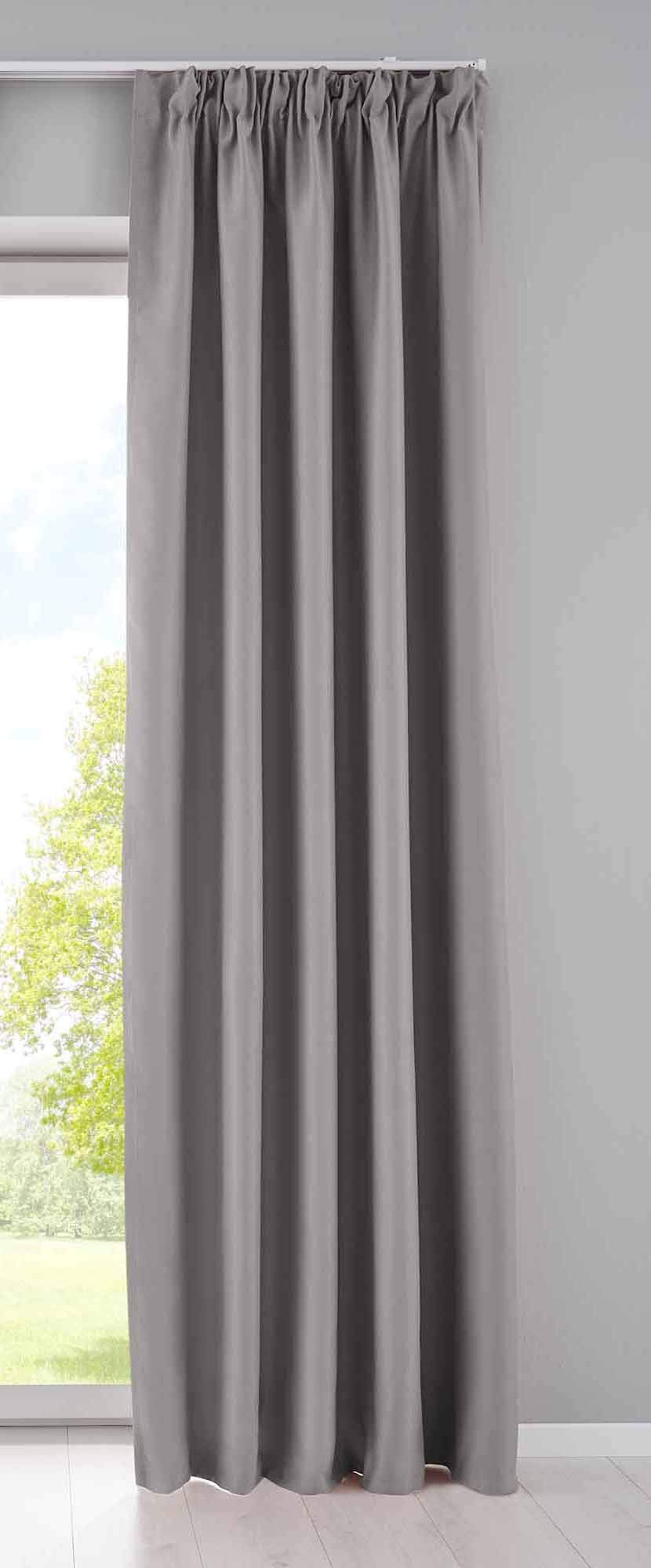 Gardinenbox Vorhang Blickdicht »Newyork« verdeckte Schlaufen Grau HxB 225x295 cm 1er-Pack Thermo-Gar