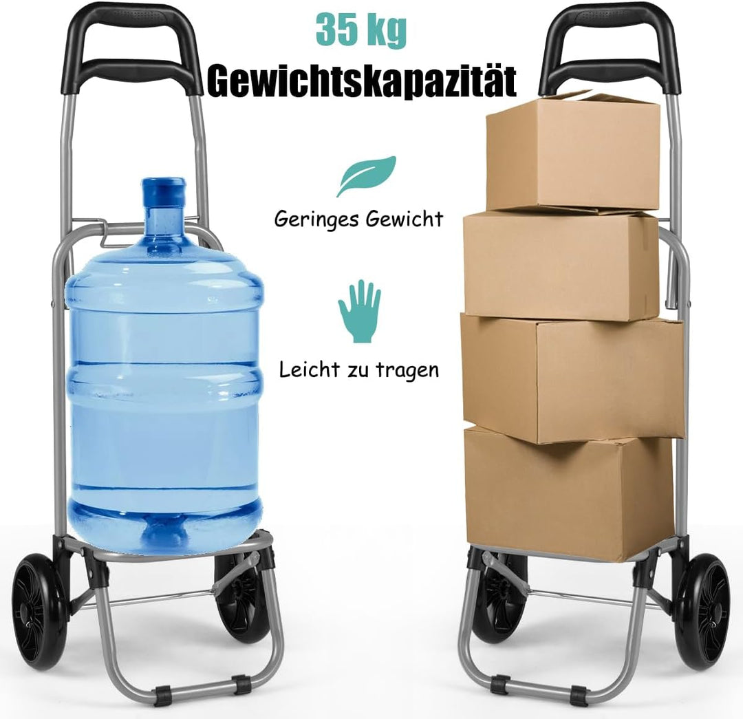 COSTWAY 35L Einkaufstrolley klappbar, Einkaufswagen mit Rollen, Einkaufsroller mit abnembarer Einkau