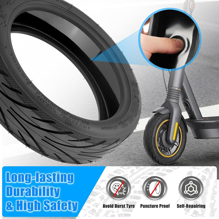 60/65-6,9 Tubeless Reifen für Ninebot Max G2, Selbstreparierende Vakuumreifen mit Ventil, E Scooter