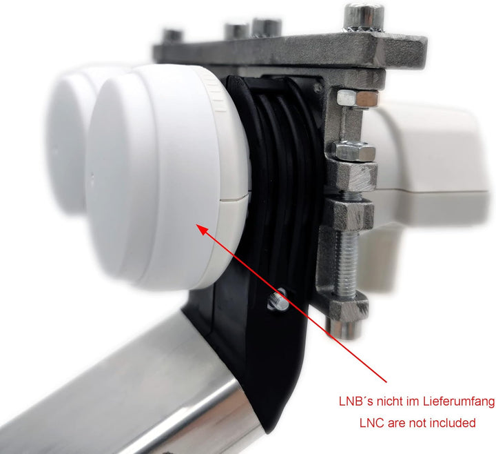 EasyLife Universal HQ Multifeedhalter ALU 2-Fach, für Zwei LNBs mit 23 mm oder 40 mm Feedaufnahme