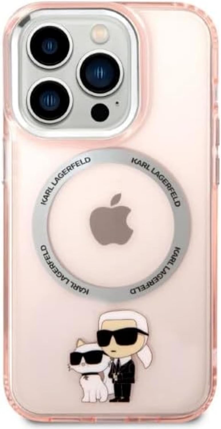 Karl Lagerfeld KLHMP14LHNKCIP Hülle für iPhone 14 Pro 6,1" hardcase rosa Iconic Karl&Choupette
