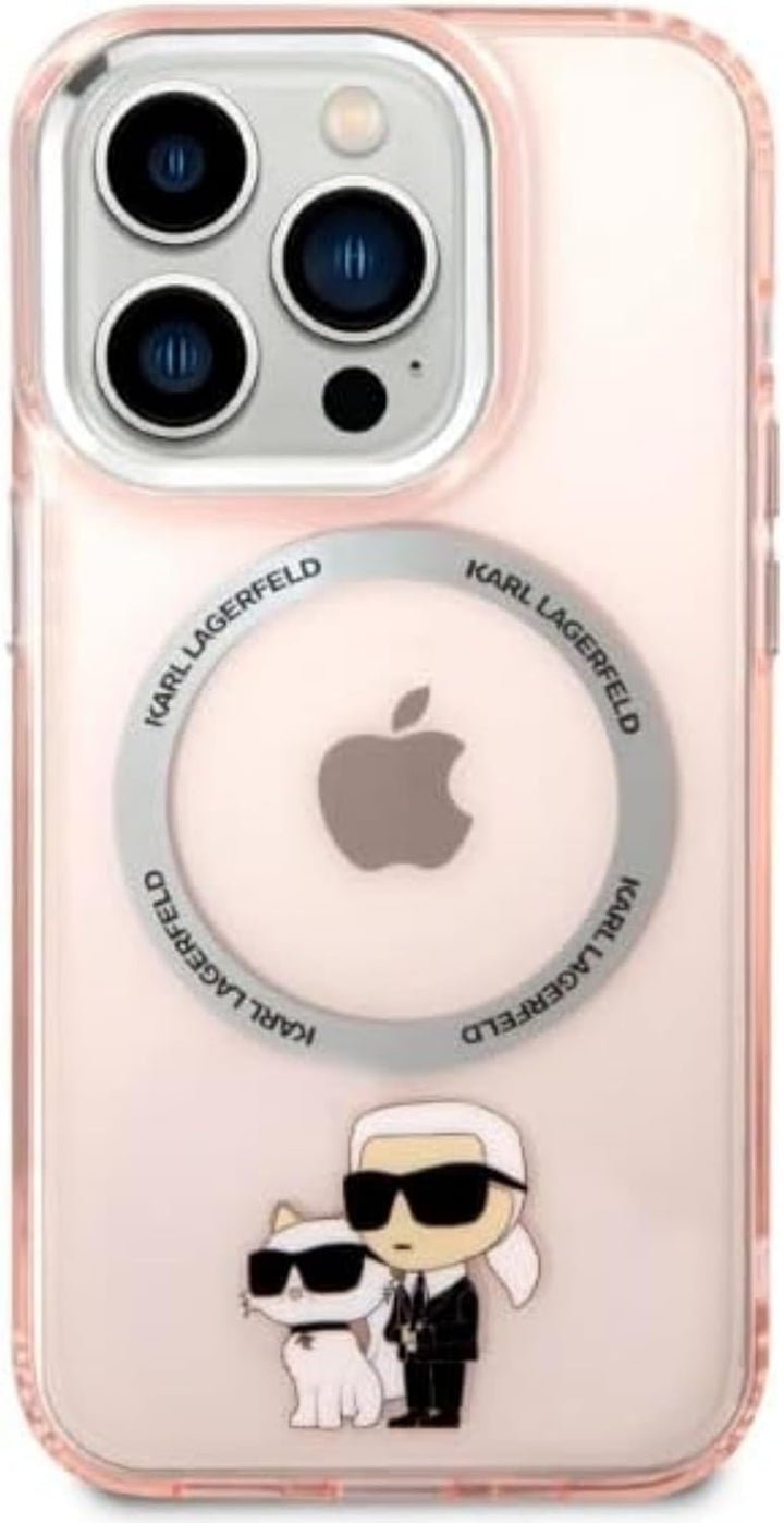 Karl Lagerfeld KLHMP14LHNKCIP Hülle für iPhone 14 Pro 6,1" hardcase rosa Iconic Karl&Choupette