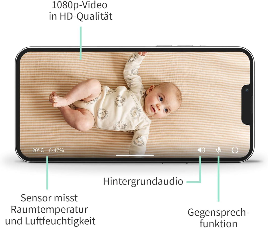OWLET Cam 2 - Babyphone mit Kamera - mobiles Videobabyphone- steuerbar via App, reagiert auf Bewegun