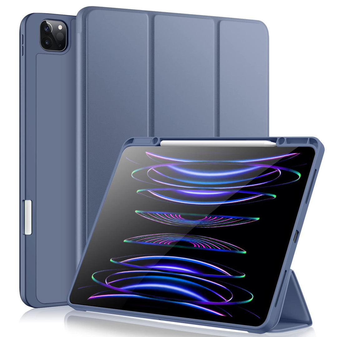 Vobafe Hülle Kompatibel mit iPad Pro 12.9 6./5./4./3.Generation, TPU Flexible Rückseite mit Stifthal
