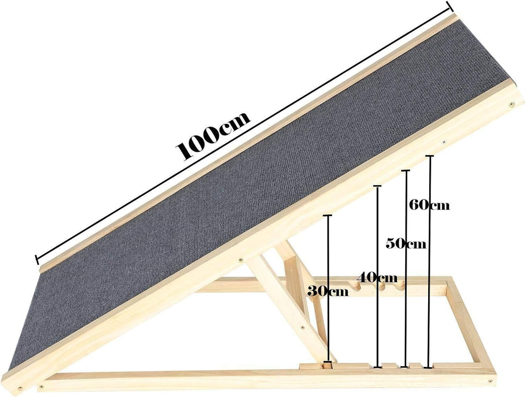 Hunderampe Klappbare Holz-Hundrampe für kleine Hunde und grosse Hunde Hundetreppe 4 Abschnitte Einst