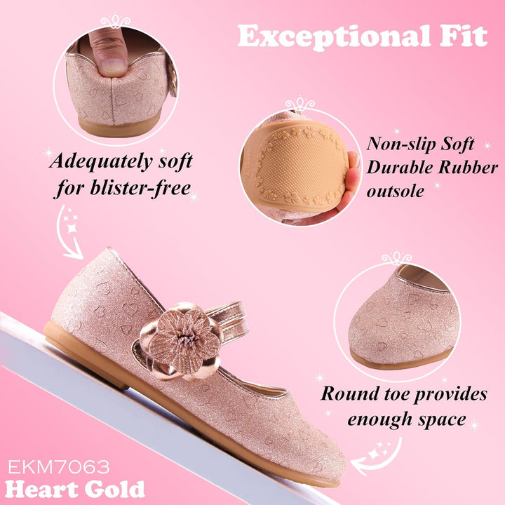EIGHT KM - Kleinkind Mädchen Kleid Ballerinas Schuhe - Mary Jane Wohnungen - Prinzessin Hochzeit Sch