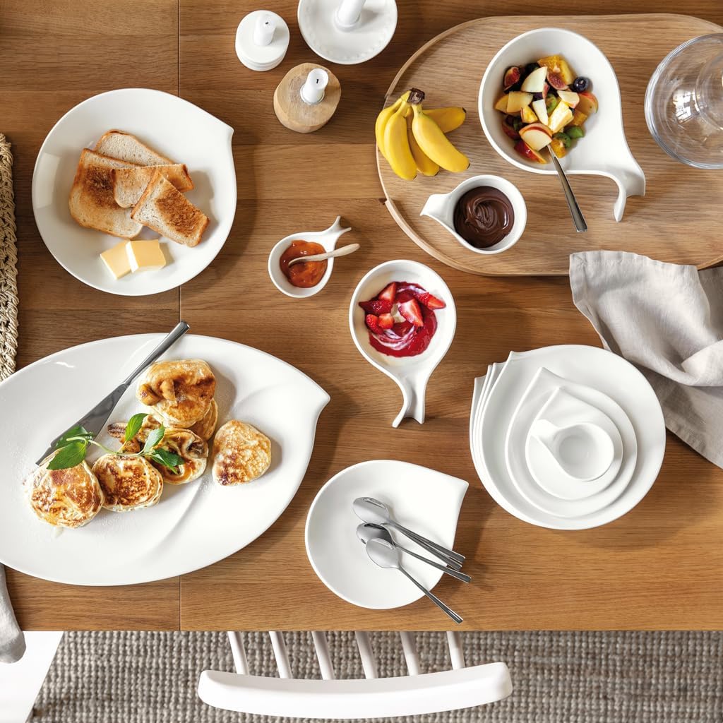 Villeroy und Boch Flow Brotteller, Premium Porzellan, 20 x 17 cm