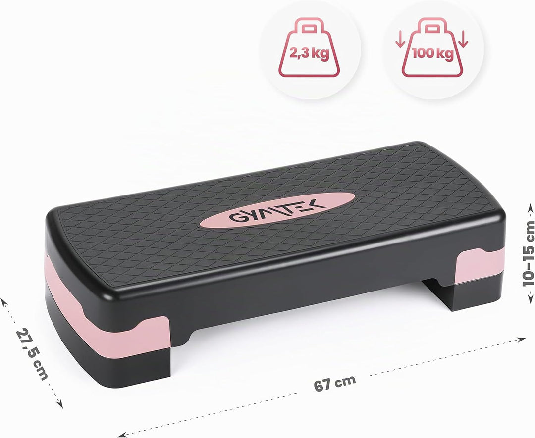 Queenfit Step für Aerobic - Ihr anpassbares Fitnessgerät für zuhause 2-stufig, 2-stufig