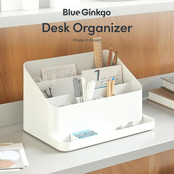 BLUE GINKGO Schreibtisch-Organizer – Aufbewahrung aus Korea für Stifte, Notizen, Briefe und Bürobeda