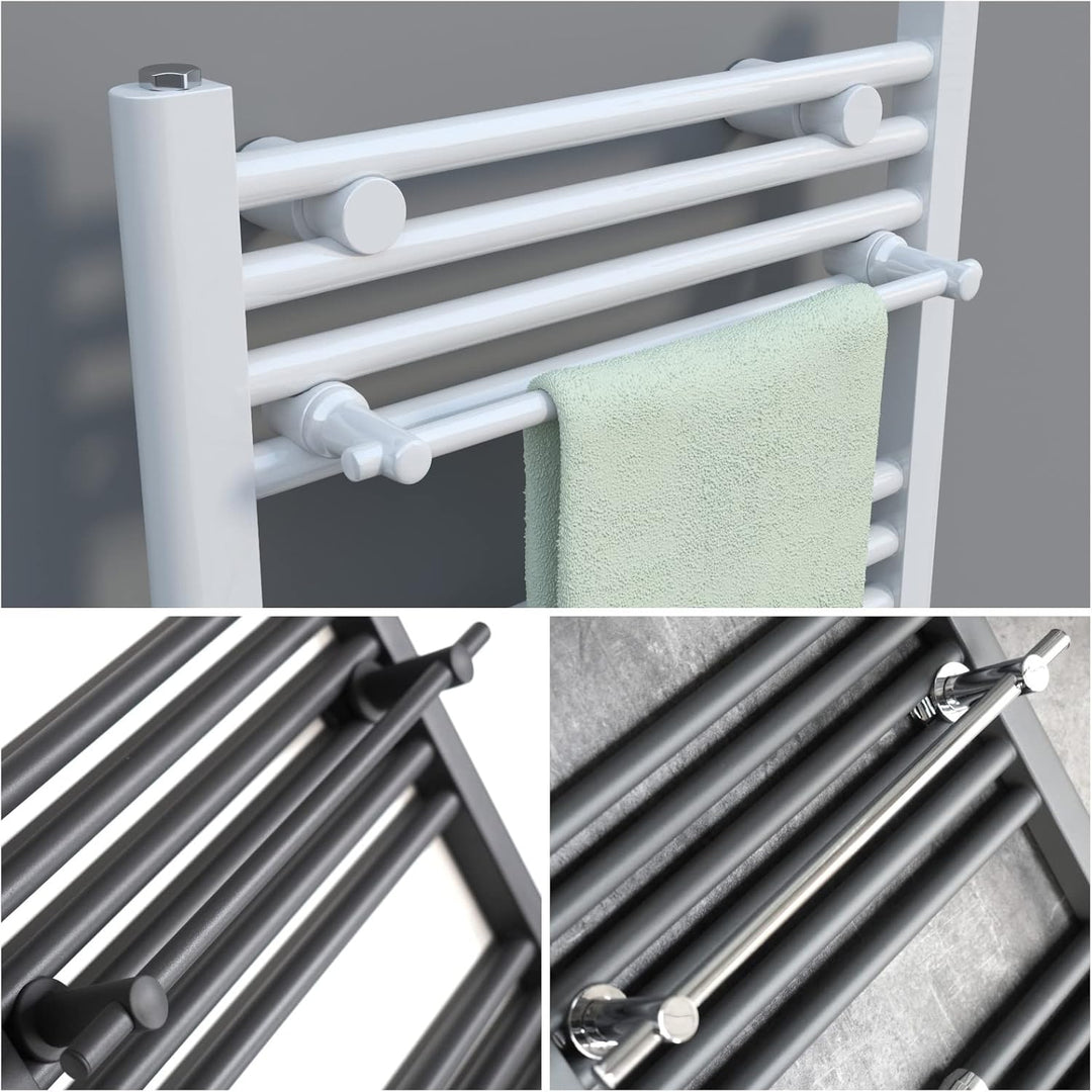 WITEN&NOCK Handtuchstange gerade für Design-Badheizkörper Ovalrohren Handtuchhalter Heizungszubehör