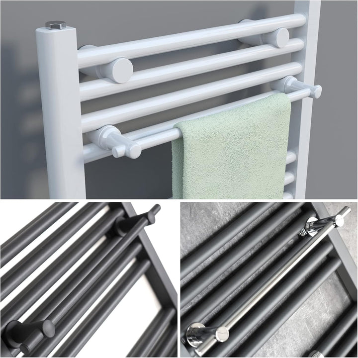 WITEN&NOCK Handtuchstange gerade für Design-Badheizkörper Ovalrohren Handtuchhalter Heizungszubehör
