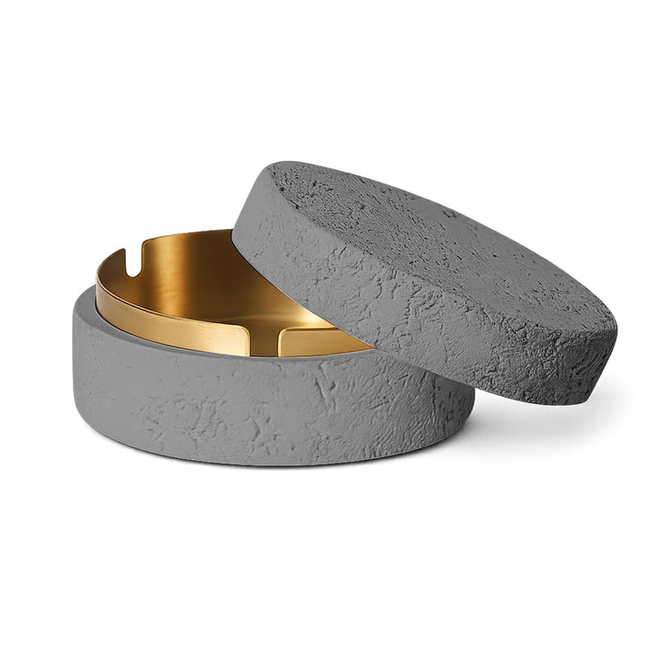 Jinfanshurich Dekorative Tisch Aufbewahrungsbox mit Deckel aus Zement & Edelstahl, Geruchsdicht, Win