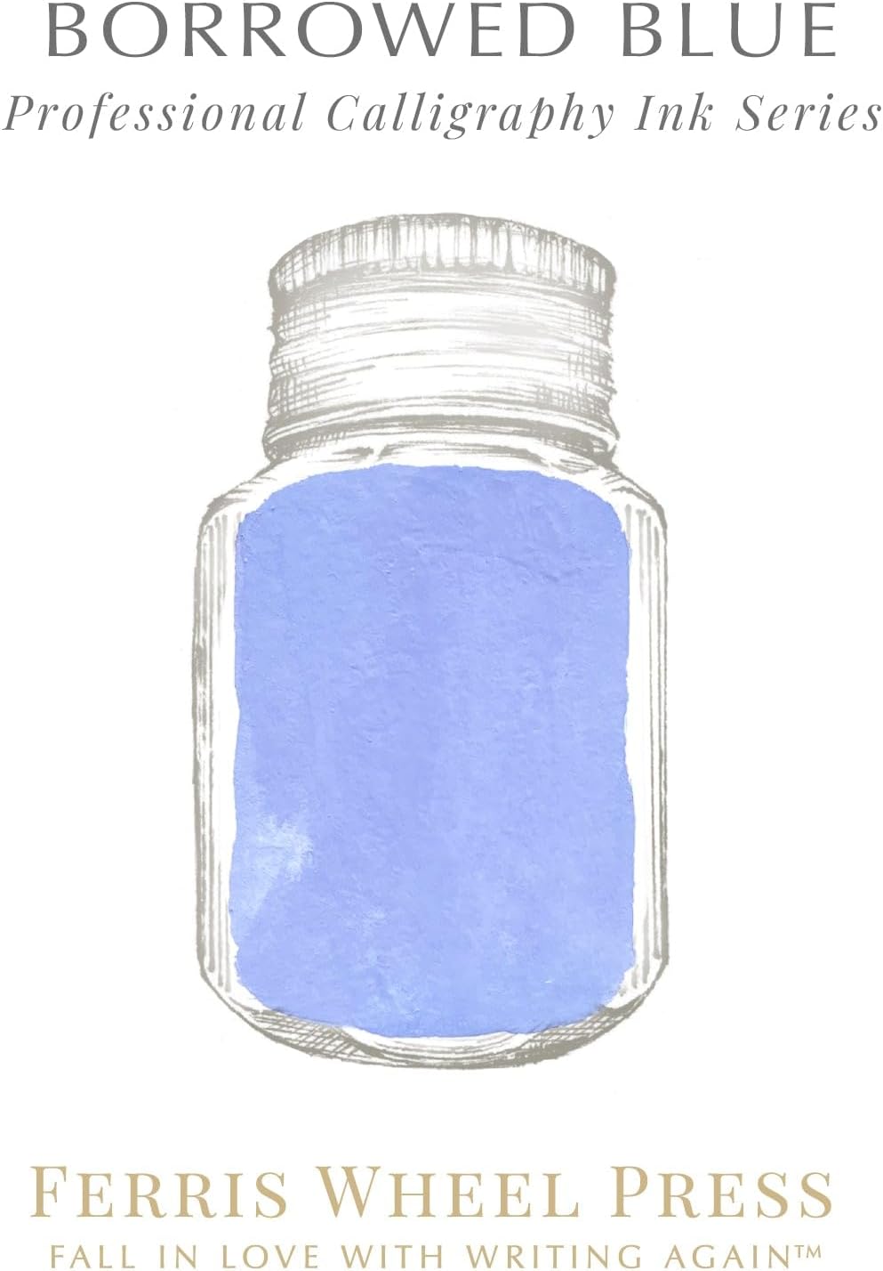 Ferris Wheel Press Calligraphy Ink |Borrowed Blue| 28ml Blue 28 ml, Blue 28 ml
