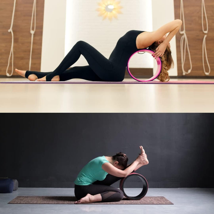 Yoga Rad Hilfsmittel für Asanas, Pilates- und Yogaübungen - Rückenrolle, Backbend, Pilates Rad, blau