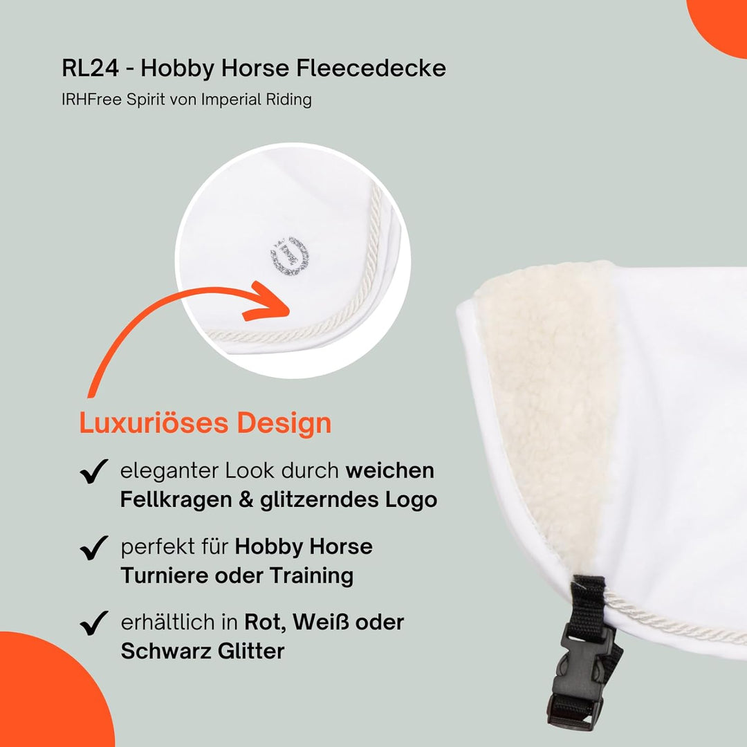 RL24 - Hobby Horse Fleecedecke IRHFree Spirit von Imperial Riding – Spielzeug Pferdedecke mit Pelzkr